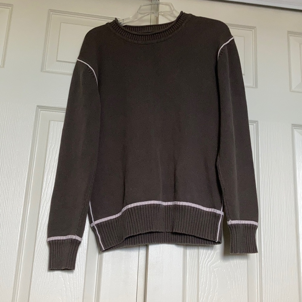 Dark green with beige accents sweater